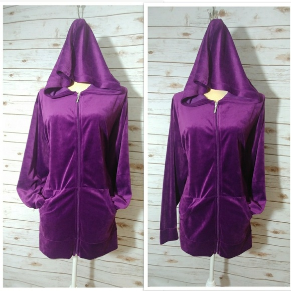 Faded Glory Jackets & Blazers - ➕ Purple Velvet Hoodie Jacket